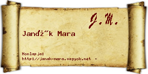 Janák Mara névjegykártya